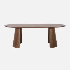 Ovale eettafel met houtdecor voor 8 personen
