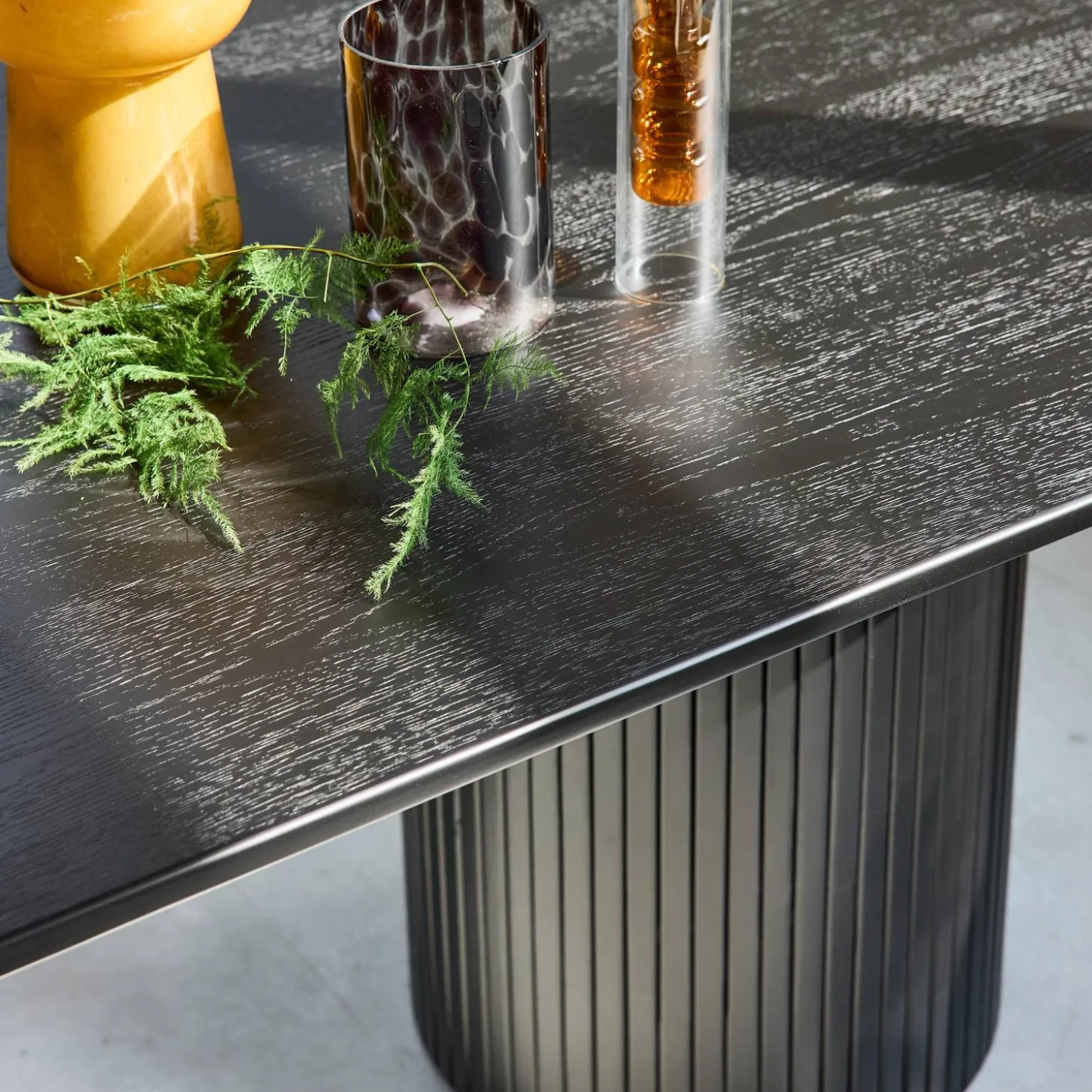 Ovale eettafel rubberhout en eikenfineer 8 plaatsen