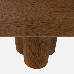 Ovale eettafel van rubberhout en eikenfineer voor 8 personen