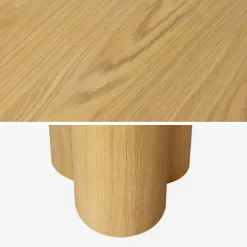 Ovale eettafel van rubberhout en eikenfineer voor 8 personen