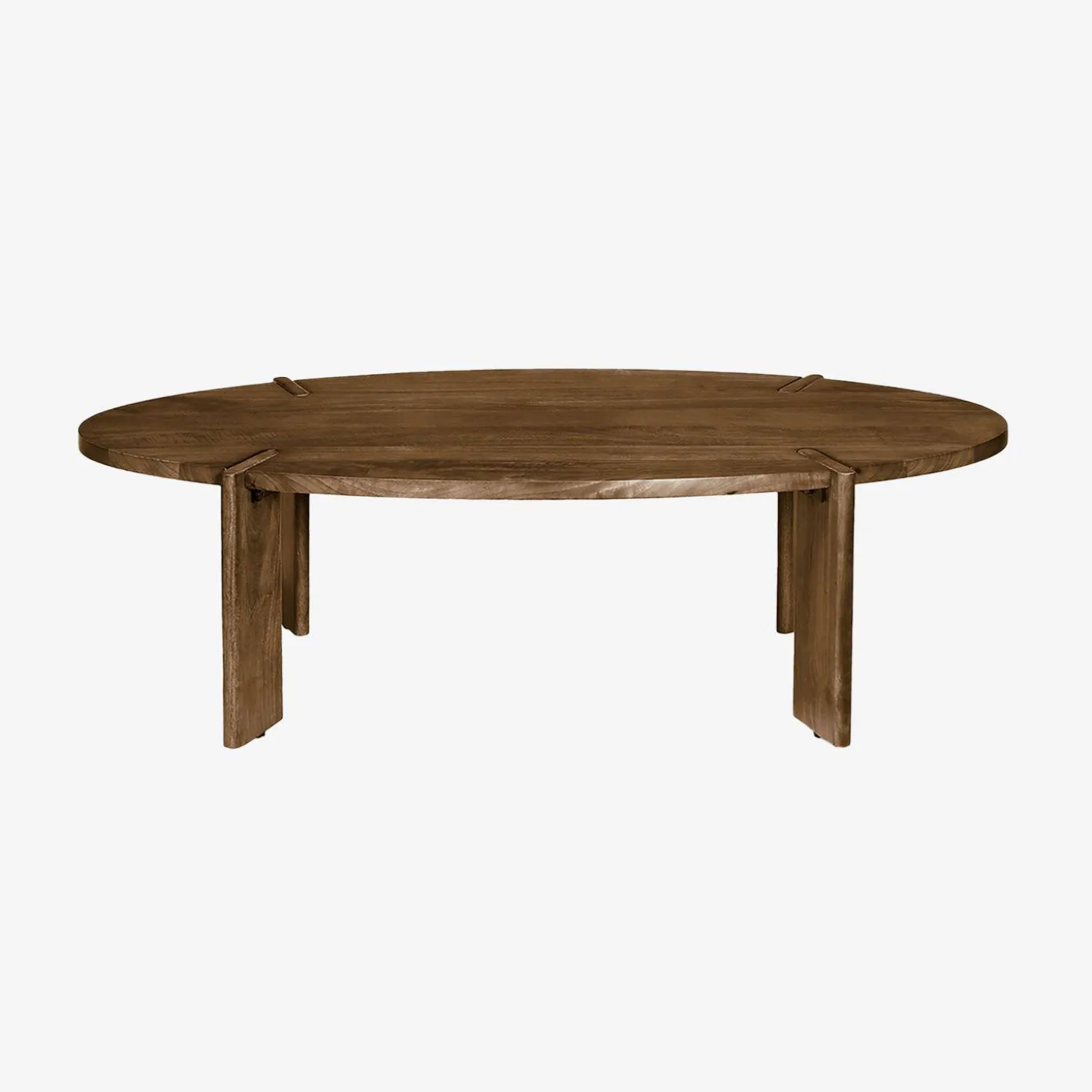 Ovale salontafel in massief hout 120cm