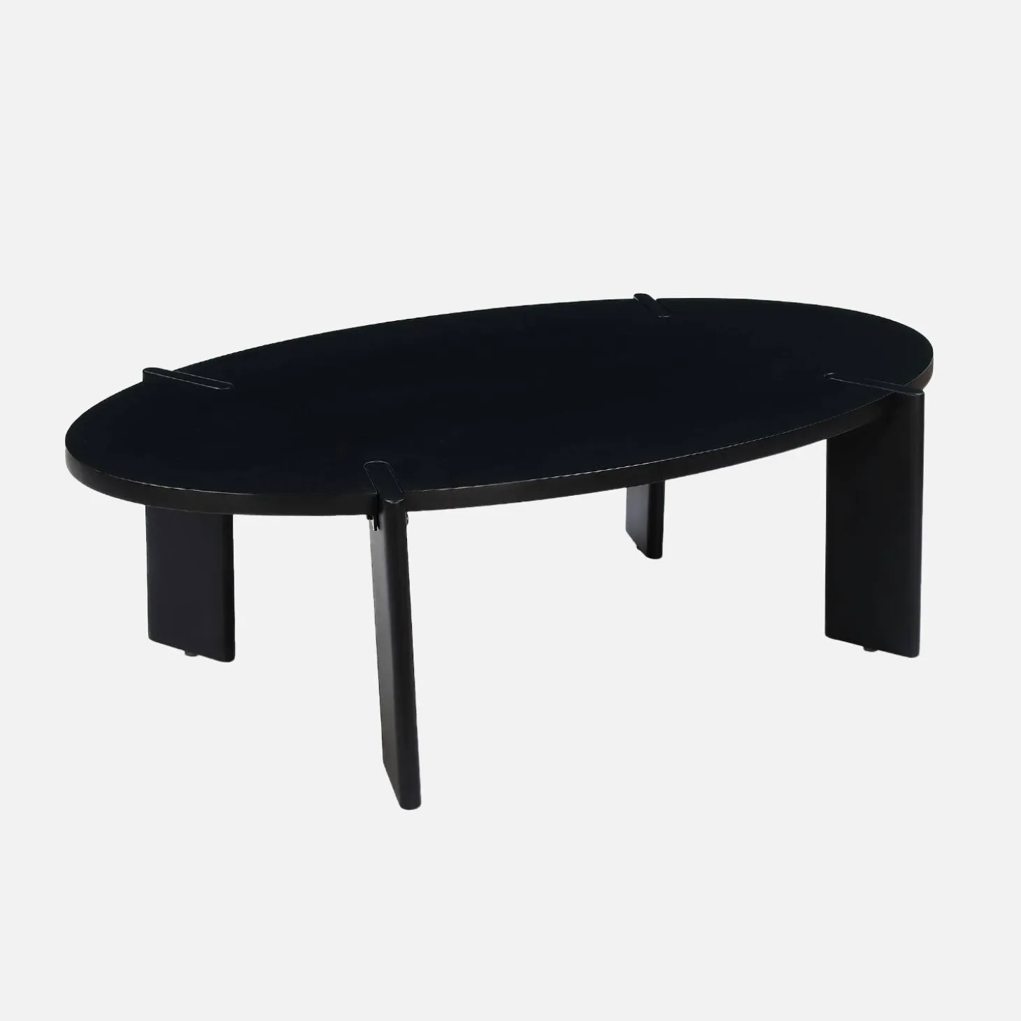 Ovale salontafel in massief hout 120cm
