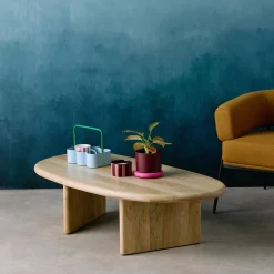 Ovale salontafel van mangohout
