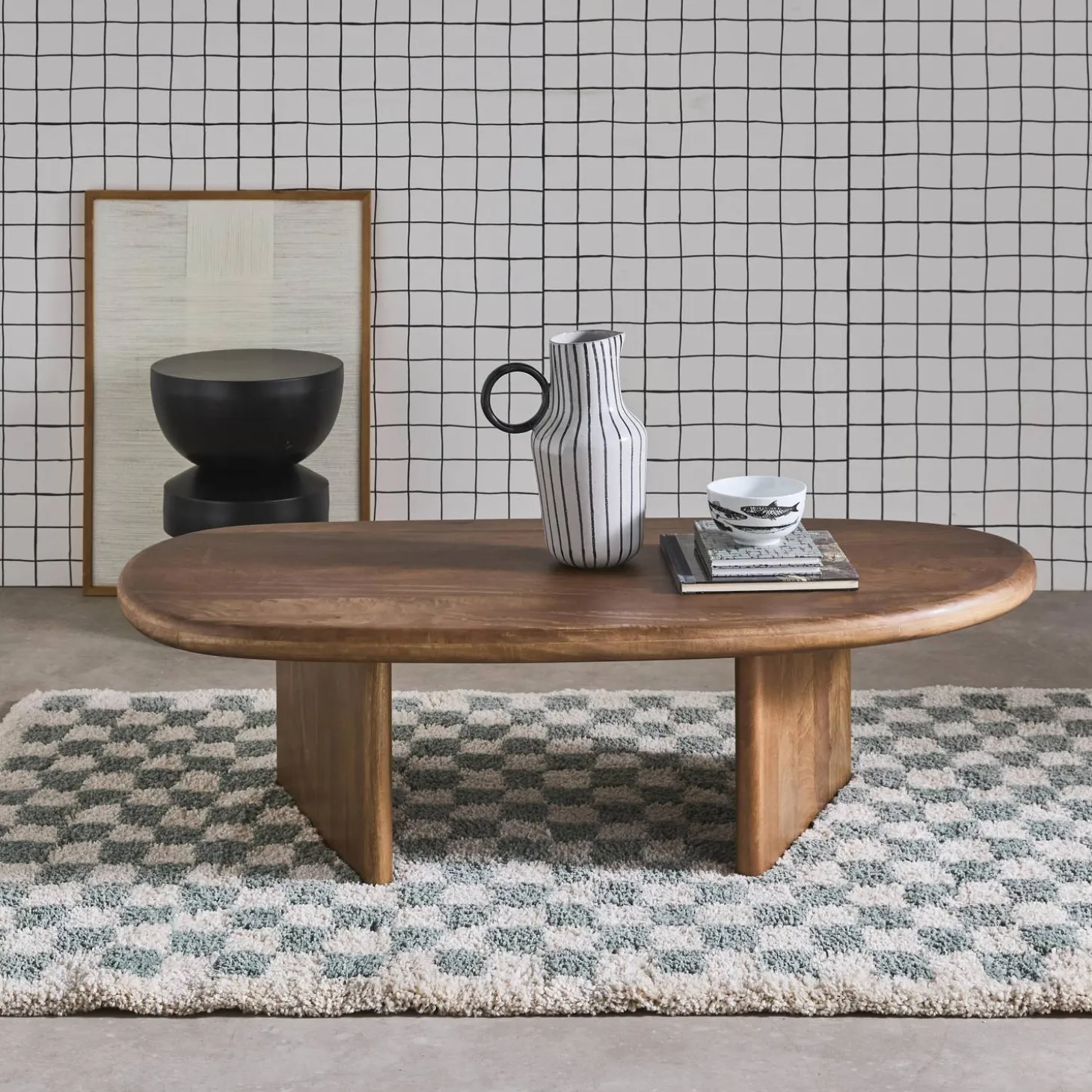 Ovale salontafel van mangohout