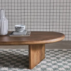 Ovale salontafel van mangohout