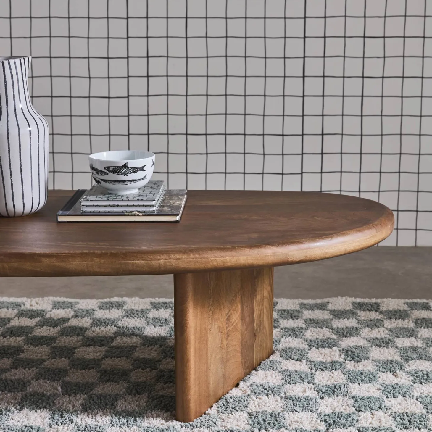 Ovale salontafel van mangohout
