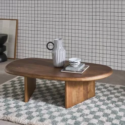 Ovale salontafel van mangohout