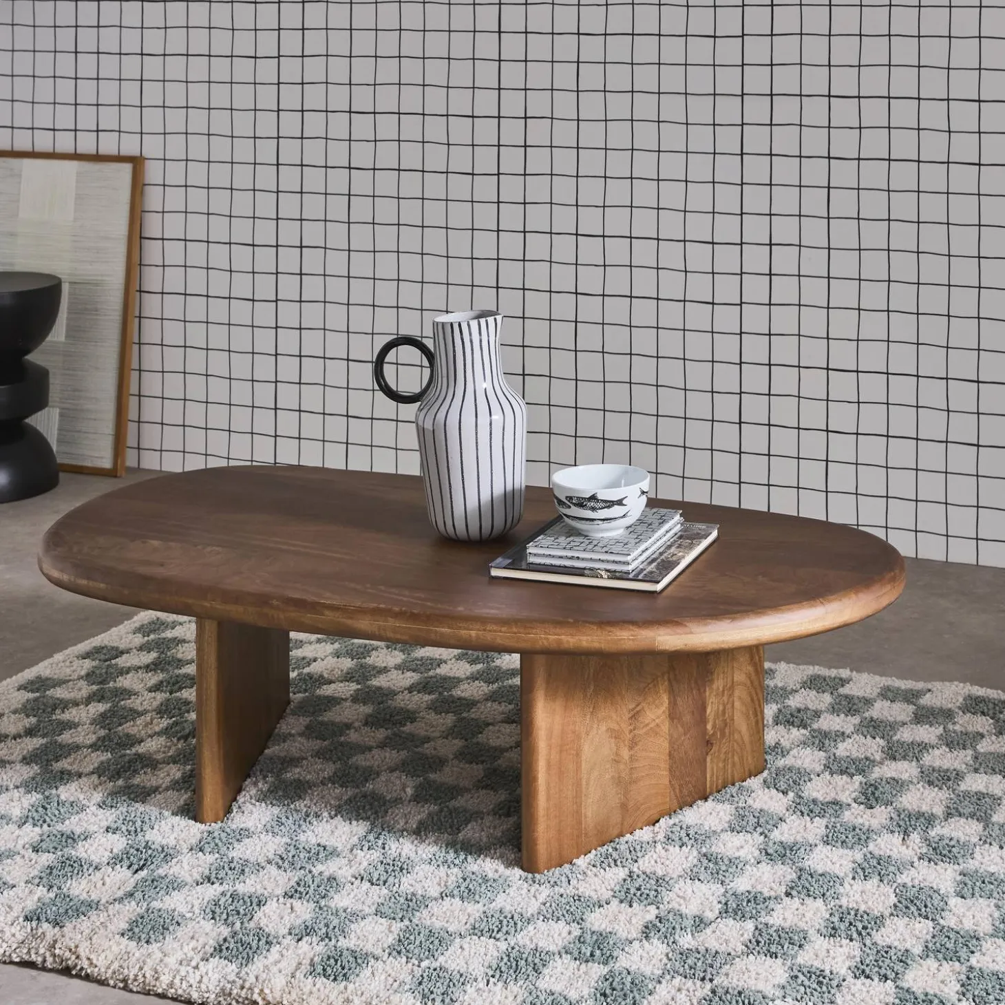 Ovale salontafel van mangohout