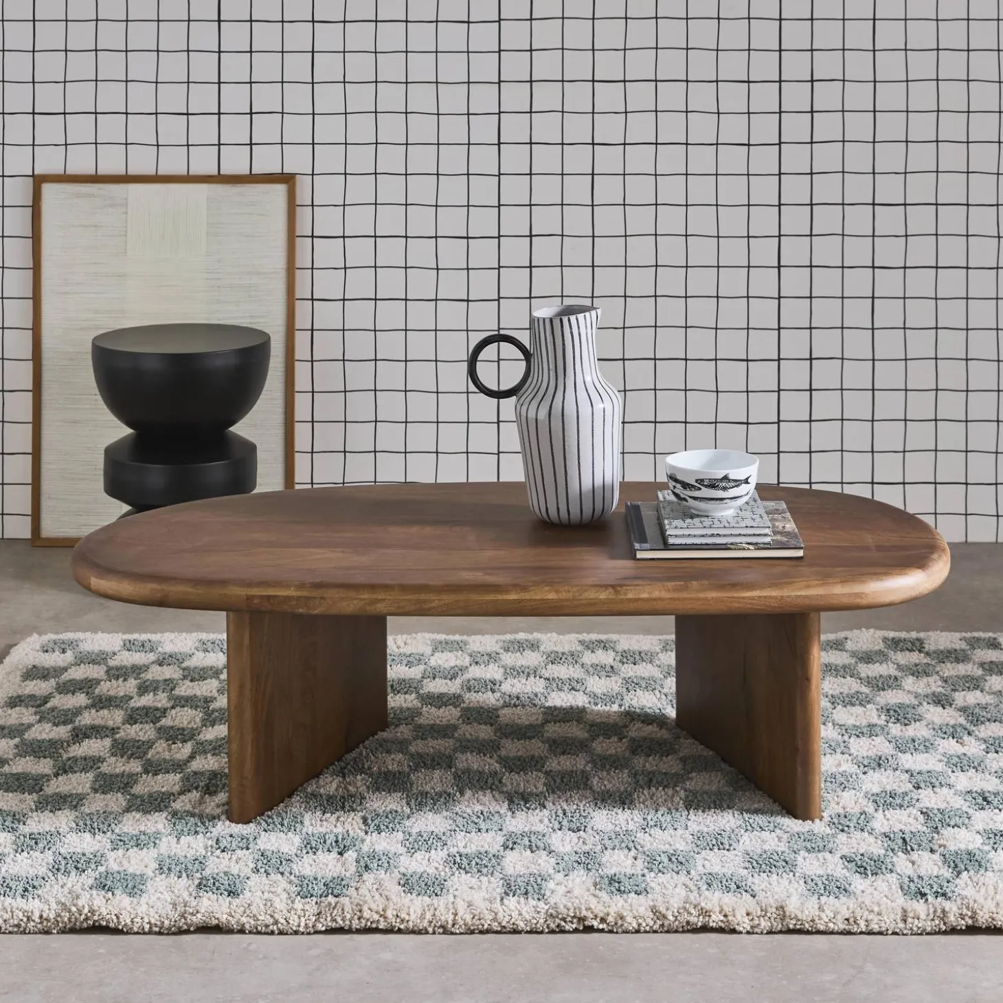 Ovale salontafel van mangohout