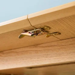 Ovale uitschuifbare eettafel rubberhout en eikenfineer 6-8 plaatsen
