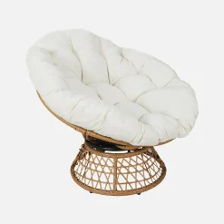 Papasan buiten/binnen draaifauteuil, polyrotan, Ø96cm