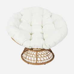 Papasan buiten/binnen draaifauteuil, polyrotan, Ø96cm