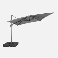 Parasol 4x3m vrijhangend + ballasttegels 50x50cm