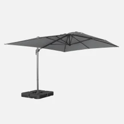 Parasol 4x3m vrijhangend + ballasttegels 50x50cm