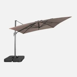 Parasol 4x3m vrijhangend + ballasttegels 50x50cm