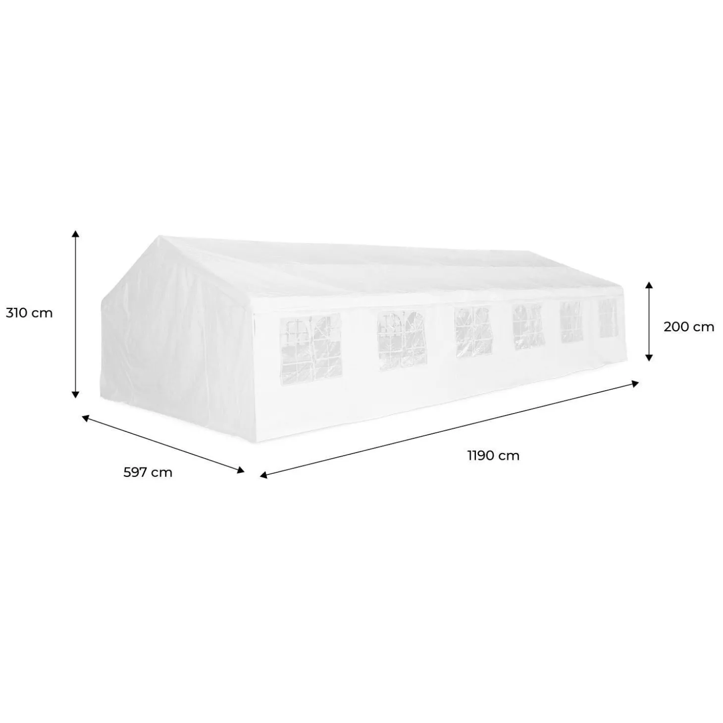 Partytent 6x12m - Lutecia 6x12