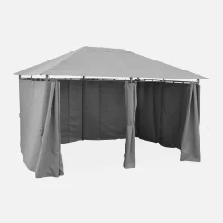 Paviljoen met gordijnen 3x4m