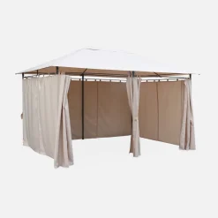 Paviljoen met gordijnen 3x4m