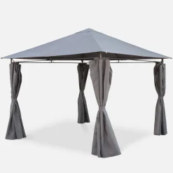 Paviljoen met gordijnen, 3x3m