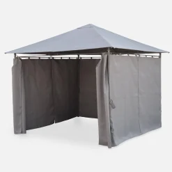 Paviljoen met gordijnen, 3x3m