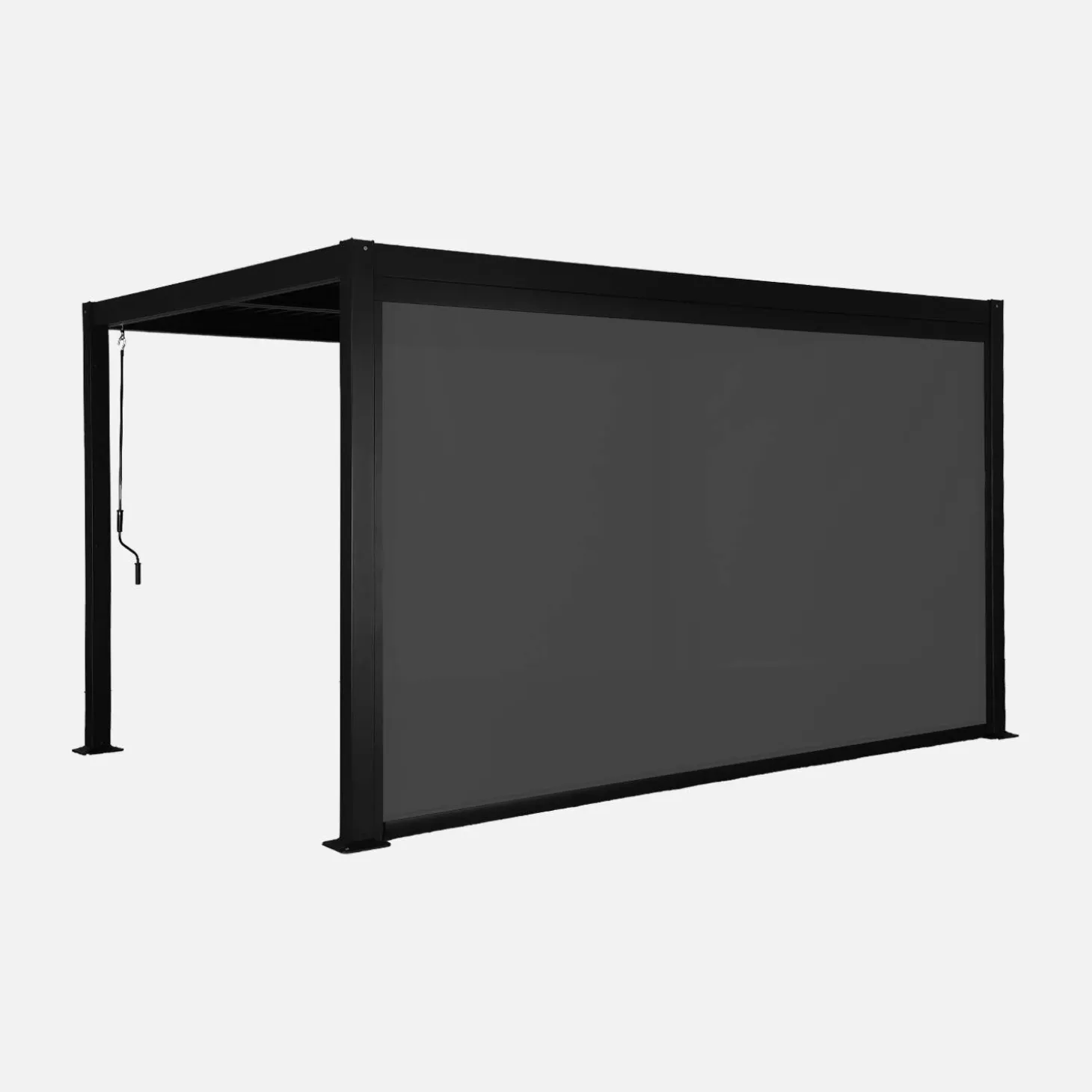 Pergola met lamellendak 4x3m met zonnescherm 4m