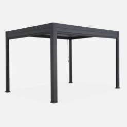 Pergola met lamellendak 4x3m met zonnescherm 3m