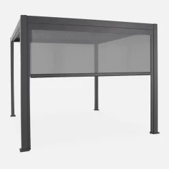 Pergola met lamellendak 4x3m met zonnescherm 3m