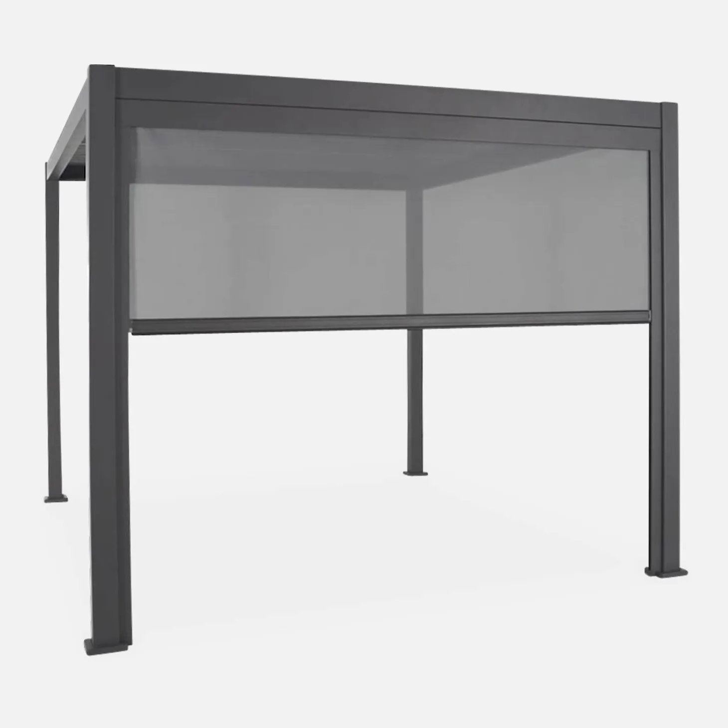 Pergola met lamellendak 4x3m met zonnescherm 3m