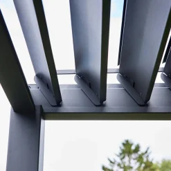 Pergola met lamellendak 4x3m met 3 vaste lamellenwanden 100cm