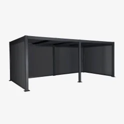 Pergola met lamellendak 6x3m met 4 zonneschermen 3m
