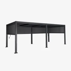 Pergola met lamellendak 6x3m met 4 zonneschermen 3m