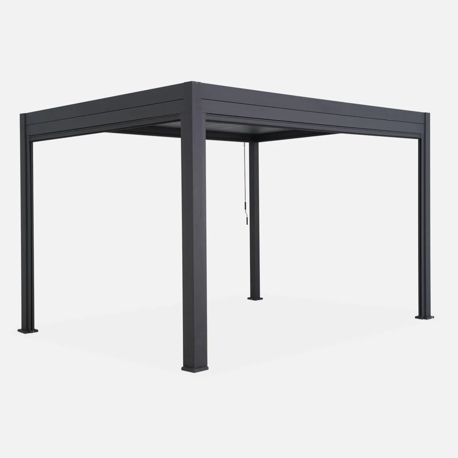 Pergola met lamellendak 4x3m met zonnescherm 4m