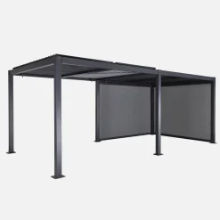 Pergola met lamellendak 6x3m met 2 zonneschermen 3m