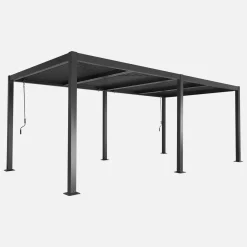 Pergola met lamellendak 6x3m met 2 zonneschermen 3m
