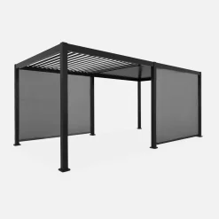 Pergola met lamellendak 6x3m met 2 zonneschermen 3m