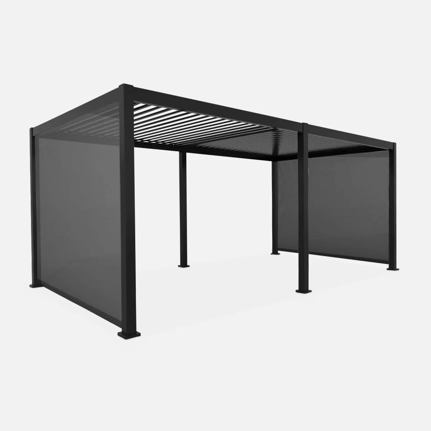 Pergola met lamellendak 6x3m met 2 zonneschermen 3m