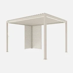 Pergola met lamellendak 4x3m met lamellenwand 100cm en 130cm