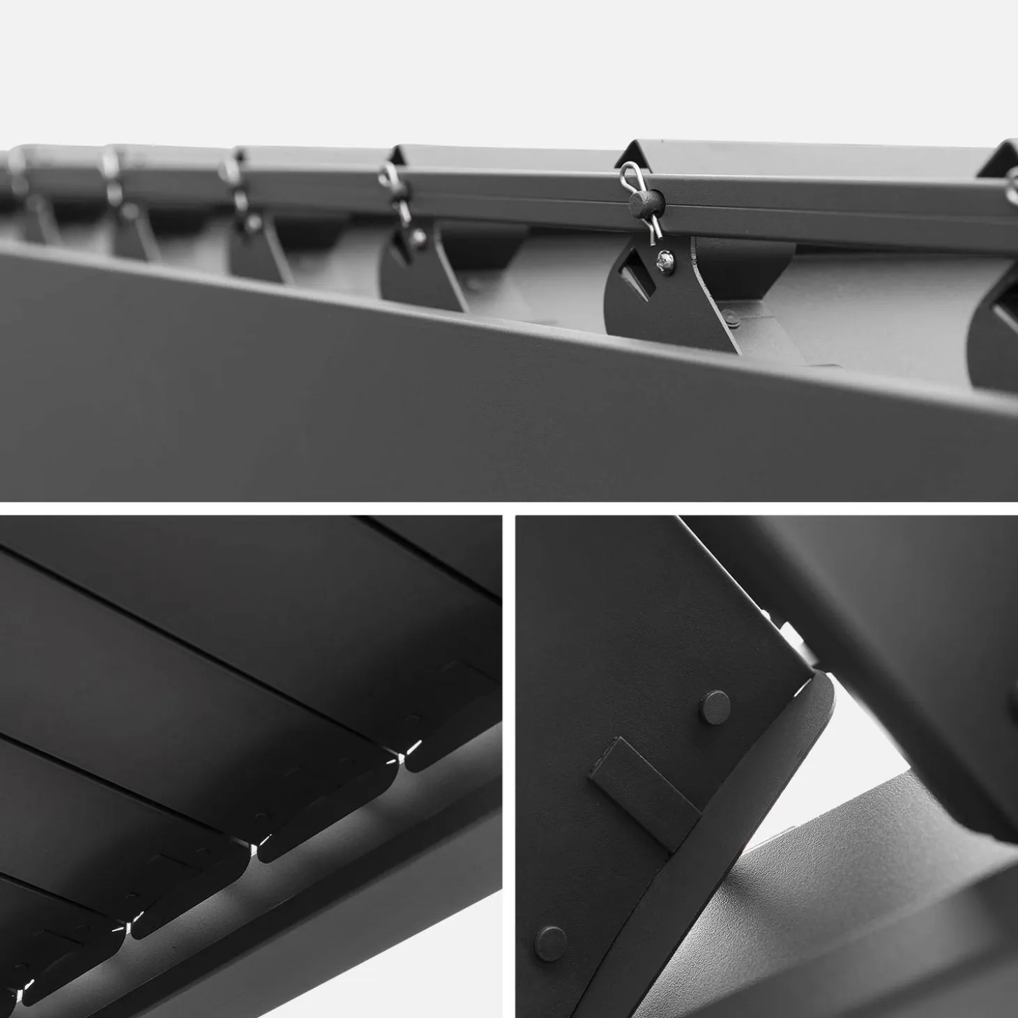 Pergola met lamellendak 4x3m met verticale lamellenwand 4m