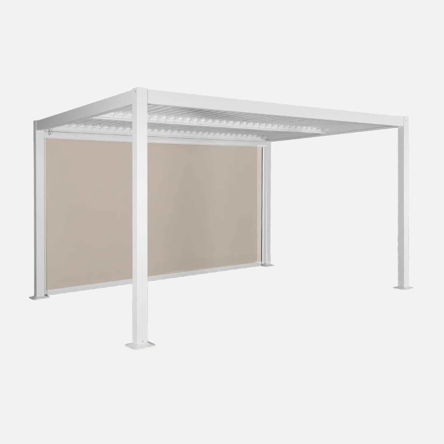 Pergola met lamellendak 4x3m met zonnescherm 4m