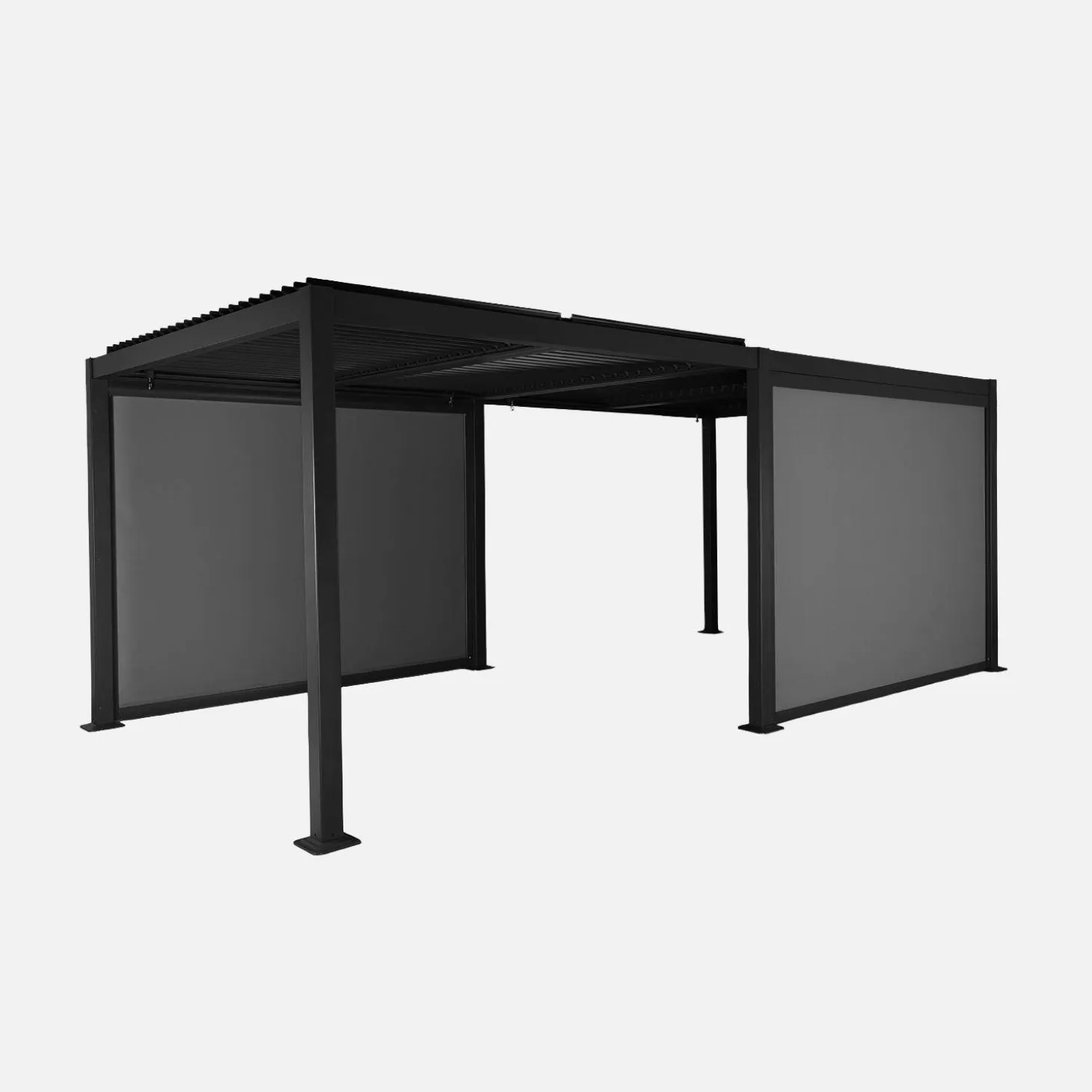Pergola met lamellendak 6x3m met 2 zonneschermen 3m