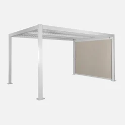 Pergola met lamellendak 4x3m met zonnescherm 3m