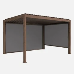 Pergola met lamellendak 4x3m met 1 zonnescherm 3m en 1 zonnescherm 4m