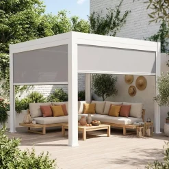 Pergola met lamellendak 3x3m met 2 zonneschermen 3m