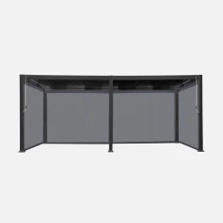 Pergola met lamellendak 6x3m met 4 zonneschermen 3m