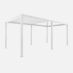 Pergola met lamellendak 6x3m met 4 zonneschermen 3m