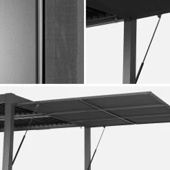 Pergola met lamellendak 3x3m met luifel 3m