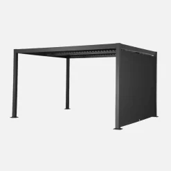 Pergola met lamellendak 4x3m met luifel 3m