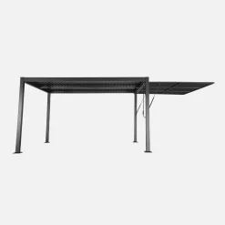 Pergola met lamellendak 4x3m met luifel 3m