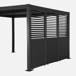 Pergola met lamellendak 4x3m met 3 verstelbare lamellenwanden 100cm