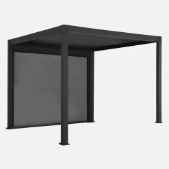 Pergola met lamellendak 3x3m met zonnescherm 3m